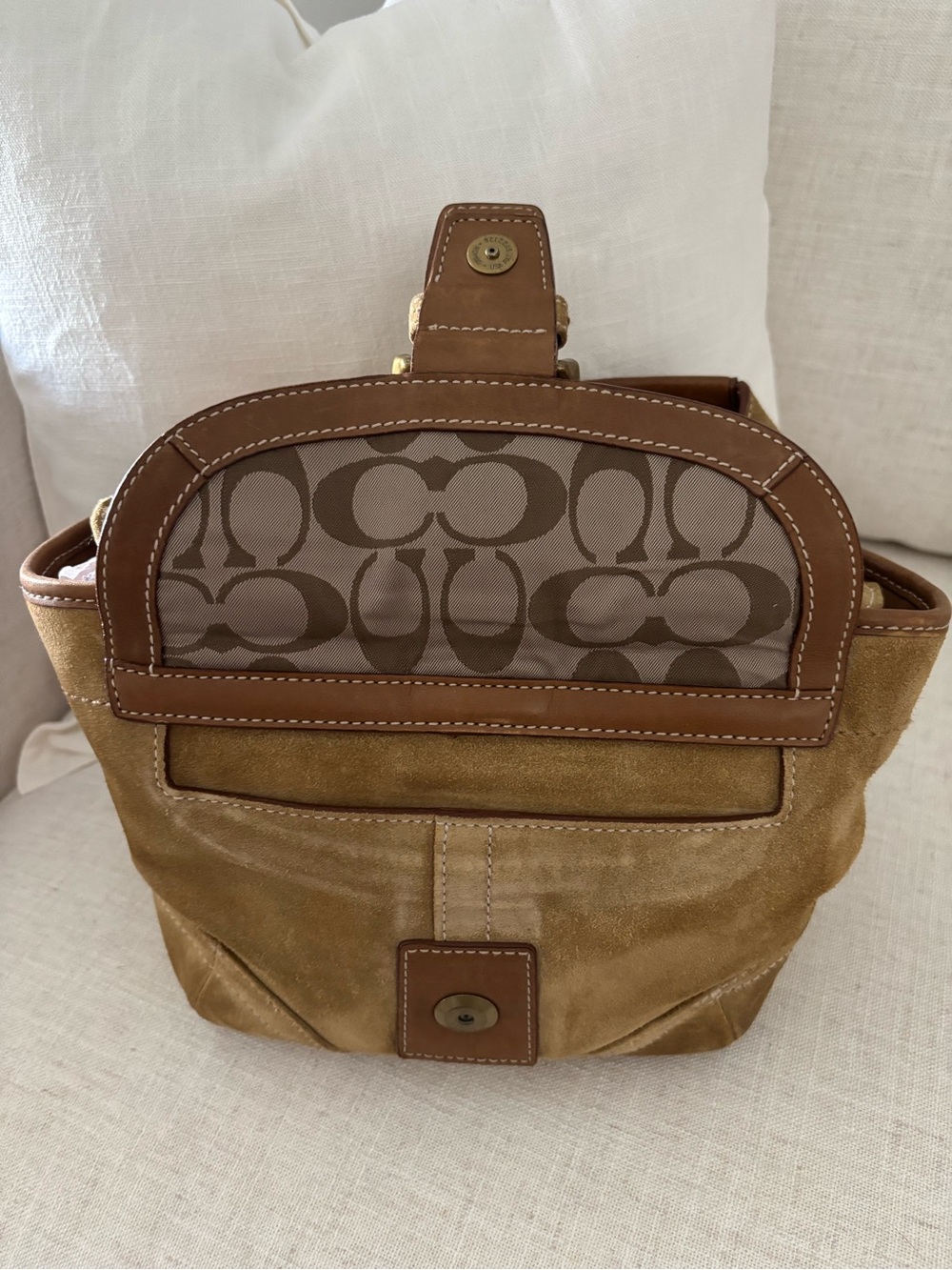 ππ¦ Vintage Coach Hampton Suede Buckle Mini Satchel - Picture 11 of 15